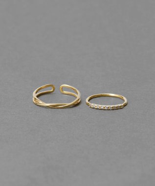 Phoebe 2setラインビジューリング ゴールド