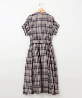 組曲 【リボンタイ付き】シアーツイルチェック ワンピース パープル系3