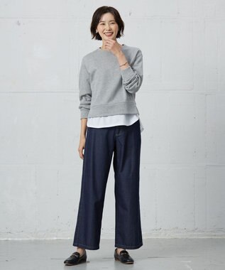 J.PRESS LADIES 【WEB限定カラーあり】ラメ裏毛 カットソー グレー系