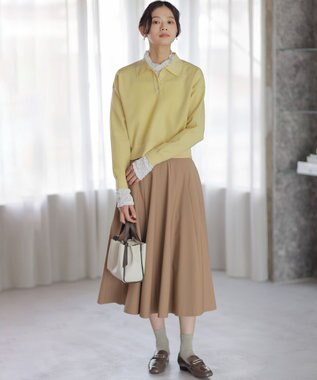 組曲 S 【ご好評につき追加販売 / 加藤ローサさん着用】ハンサムツイルフレア スカート ベージュ系