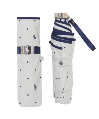 MOONBAT POLO RALPH LAUREN（ポロ ラルフローレン）晴雨兼用日傘 ドット 遮光率100% 遮熱 遮熱 UV オフホワイト
