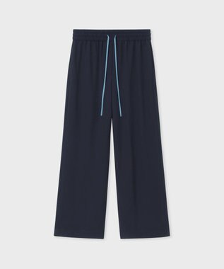 Paul Smith バックサテン ジョーゼット ワイドパンツ ネイビー
