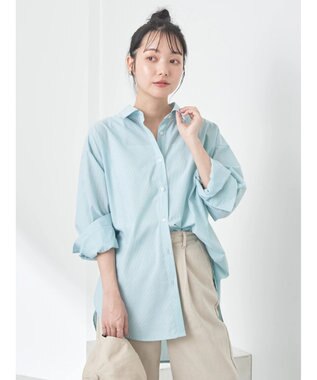 earth music&ecology ＴＲキュプラレギュラーシャツ Light Green