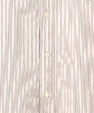 J.PRESS YORK STREET 【UNISEX】タイプライターストライプ バンドカラーシャツ ブラウン系1