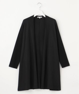 自由区 【洗える】ウールニットコンビジャージー ライトアウター ブラック系