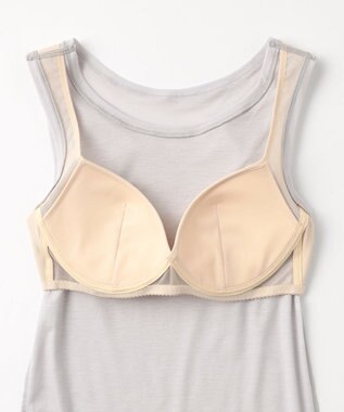 自由区 L 【ワコールコラボ・2点SET】シアーチェックニット プルオーバー グレー