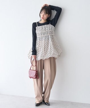 earth music&ecology サイドギャザープルオーバー Black