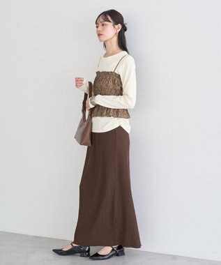 earth music&ecology サイドギャザープルオーバー Ivory