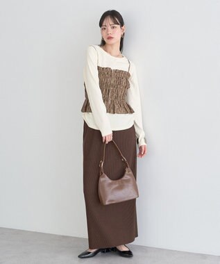 earth music&ecology サイドギャザープルオーバー Ivory