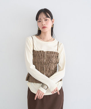 earth music&ecology サイドギャザープルオーバー Ivory