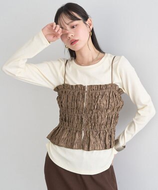 earth music&ecology サイドギャザープルオーバー Ivory