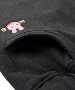 MIKI HOUSE HOT BISCUITS 【80-120cm】 ワンポイント ロングパンツ チャコールグレー