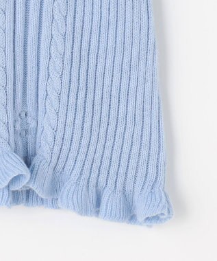 組曲 KIDS 【110-140㎝】フラワードット リブニット サックスブルー