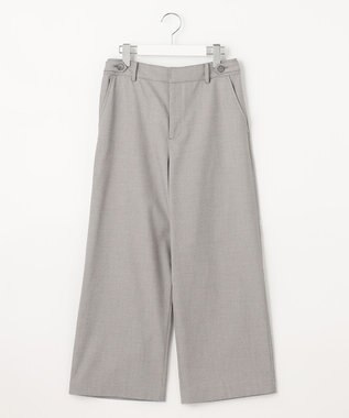 J.PRESS LADIES L 【洗える】シャークスキン セミワイド パンツ ライトグレー系