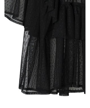 Green Parks ■ＥＳＣＡＲ　ドットチュールフレアヨークプルオーバー Black