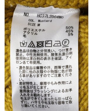 AMERICAN HOLIC スクエア柄Ｖネックニットカーディガン Mustard