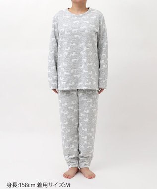 tsumori chisato SLEEP ツモリチサト パジャマ 長袖 長ズボン 綿混(本体) あったか レディース UDW455 /ワコール グレー