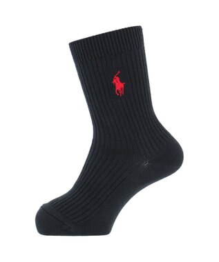 NAIGAI POLO RALPH LAUREN ポロ ラルフ ローレン｜子供 男の子 女の子 キッズ ボーイズ ガールズ｜ワンポイント刺繍 綿混｜リブ クルー丈 スクールソ ブラック