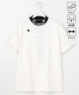 PW CIRCULUS 【UVカット / 吸水速乾 / 伸縮性抜群】【MEN】バックメッシュ切り替えモックT ホワイト系