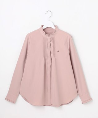 ANY SIS S ピンタックフリル シャツ ピンク