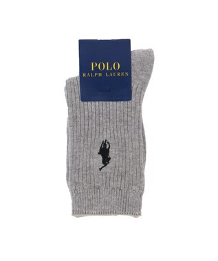 NAIGAI POLO RALPH LAUREN ポロ ラルフ ローレン｜子供 男の子 女の子 キッズ ボーイズ ガールズ｜ワンポイント刺繍 綿混｜リブ クルー丈 スクールソ ライトグレー