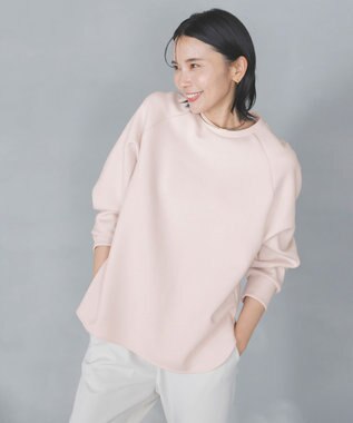 UNFILO L 【野呂佳代さん着用】BEAUTY FORM JERSEY バックZIPプルオーバー ピンク