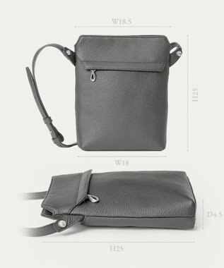 GOTAIRIKU 【ETIAM】シュリンク 縦型ショルダーバッグ《Grace》 ブラック系