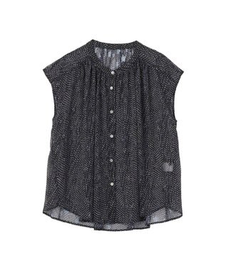 YECCA VECCA シアードット柄ブラウス Black