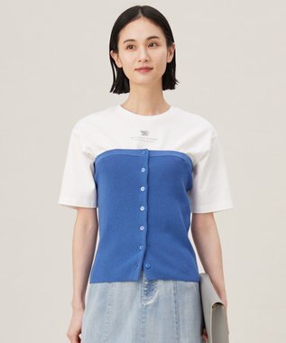 【洗える】ドライコットンハイゲージニット ビスチェ