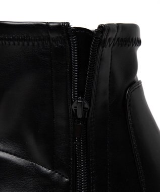 WEGO ストーム付きワイドヒールショートブーツ ブラック