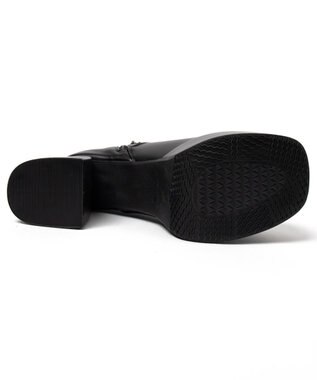 WEGO ストーム付きワイドヒールショートブーツ ブラック