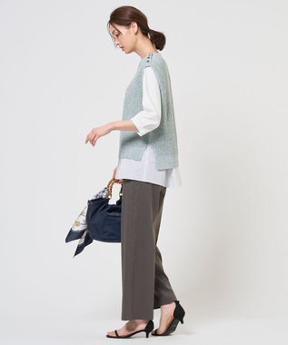J.PRESS LADIES L 【WEB限定カラーあり】LINEN COTTON ニット ベスト アクア系