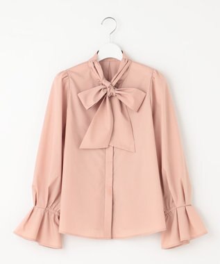 Feroux 【キレイ見えセットアップ対応】リボンタイ ブラウス ピンク系