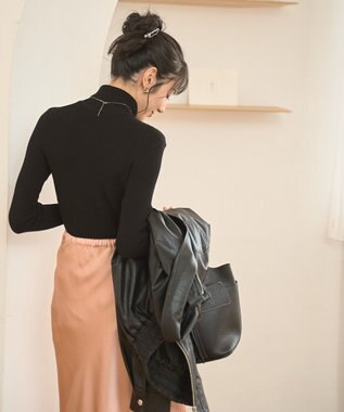 WEGO 【手洗い可】タートルネックニット ブラック