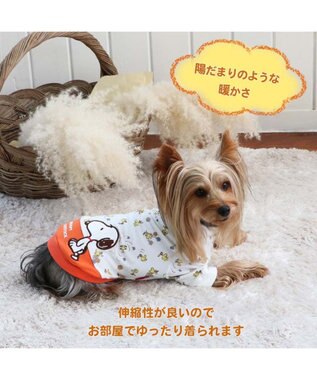PET PARADISE スヌーピー  ペティヒート  Tシャツ 長袖《ウッドストック》 小型犬 赤