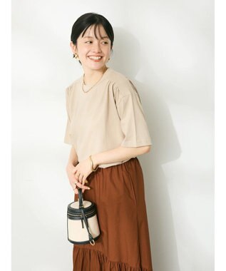 CRAFT STANDARD BOUTIQUE ヴィンテージ風天竺 ショルダーギャザーチュニック Gray Beige