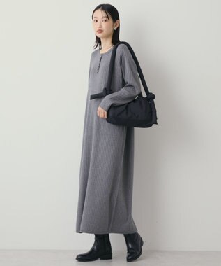 AMERICAN HOLIC バイパチリブヘンリーニットワンピース Gray Mixture