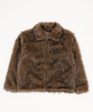 WEGO フェイクファーZIPブルゾン ブラウン