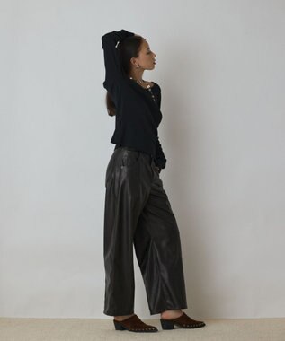 GRACE CONTINENTAL ウ－ルコットンテレコトップ ブラック