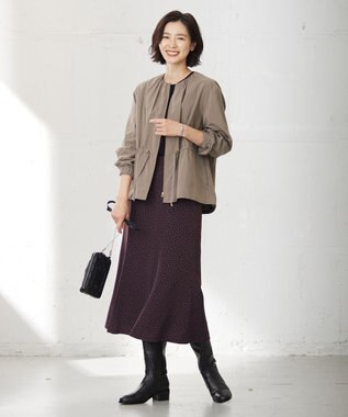 J.PRESS LADIES L 【WEB限定・洗える】フェミニッシュパウダー dots スカート ワイン系5