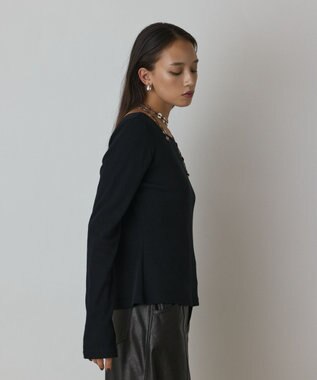 GRACE CONTINENTAL ウ－ルコットンテレコトップ ブラック