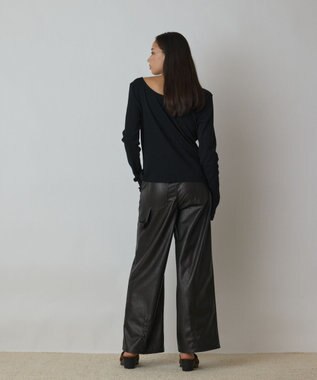 GRACE CONTINENTAL ウ－ルコットンテレコトップ ブラック