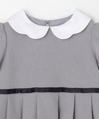 ANY KIDS 【2点セット】ノーカラー ボレロジャケット+襟付き ワンピース グレー