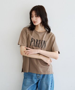 YECCA VECCA フロッキーロゴTee Dark Beige