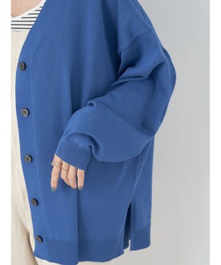 earth music&ecology Ｖネックビッグシルエットカーディガン Blue