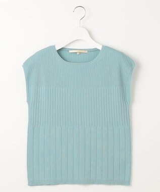 自由区 【XSサイズ～/洗える/セット可】ハイツイストコットンアセテート フレンチスリーブニット ミント系