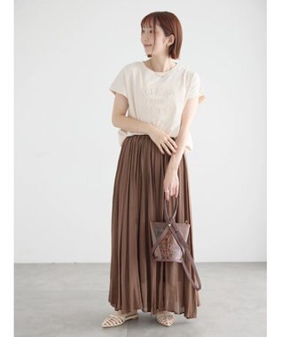 Te chichi 【接触冷感】エンボスロゴフレンチスリーブTシャツ ベージュ