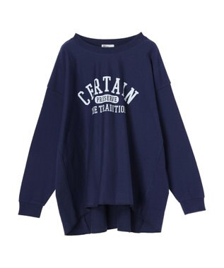 CRAFT STANDARD BOUTIQUE プリント裏毛チュニック Navy