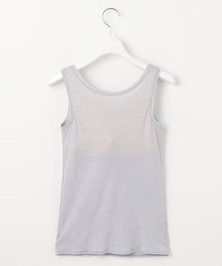 自由区 【ワコールコラボ】【洗える】シアーボーダー ニット グレー