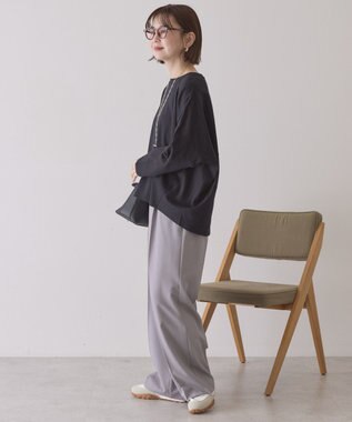 AMERICAN HOLIC 【先行予約】【UVカット】コクーンポンチプルオーバー Black